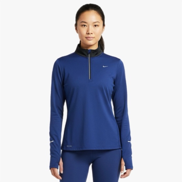 Nike Tops - Nike Running DriFit Half Zip Royal Blue Pullover Top Womens Size Large